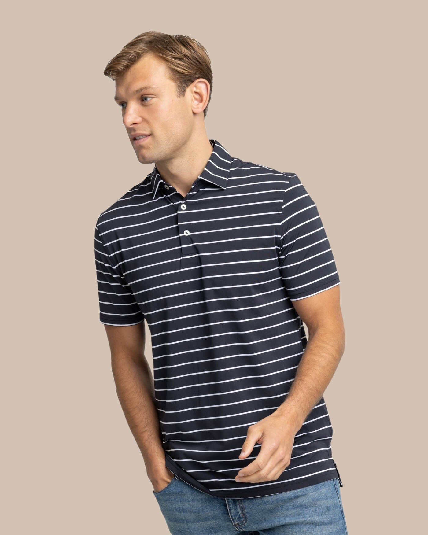 Men's brrr°®-eeze Desmond Stripe Polo | Southern Tide