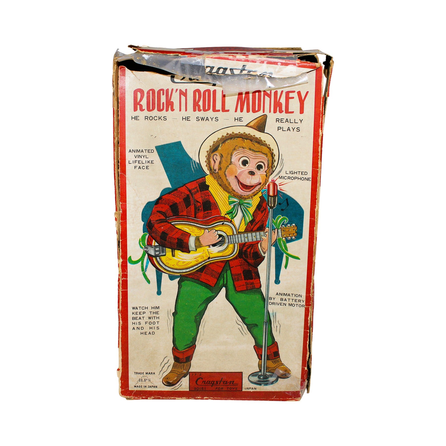 Cragstan Rock N' Roll Tin Litho Monkey By Alps Japan | 1950's Toys