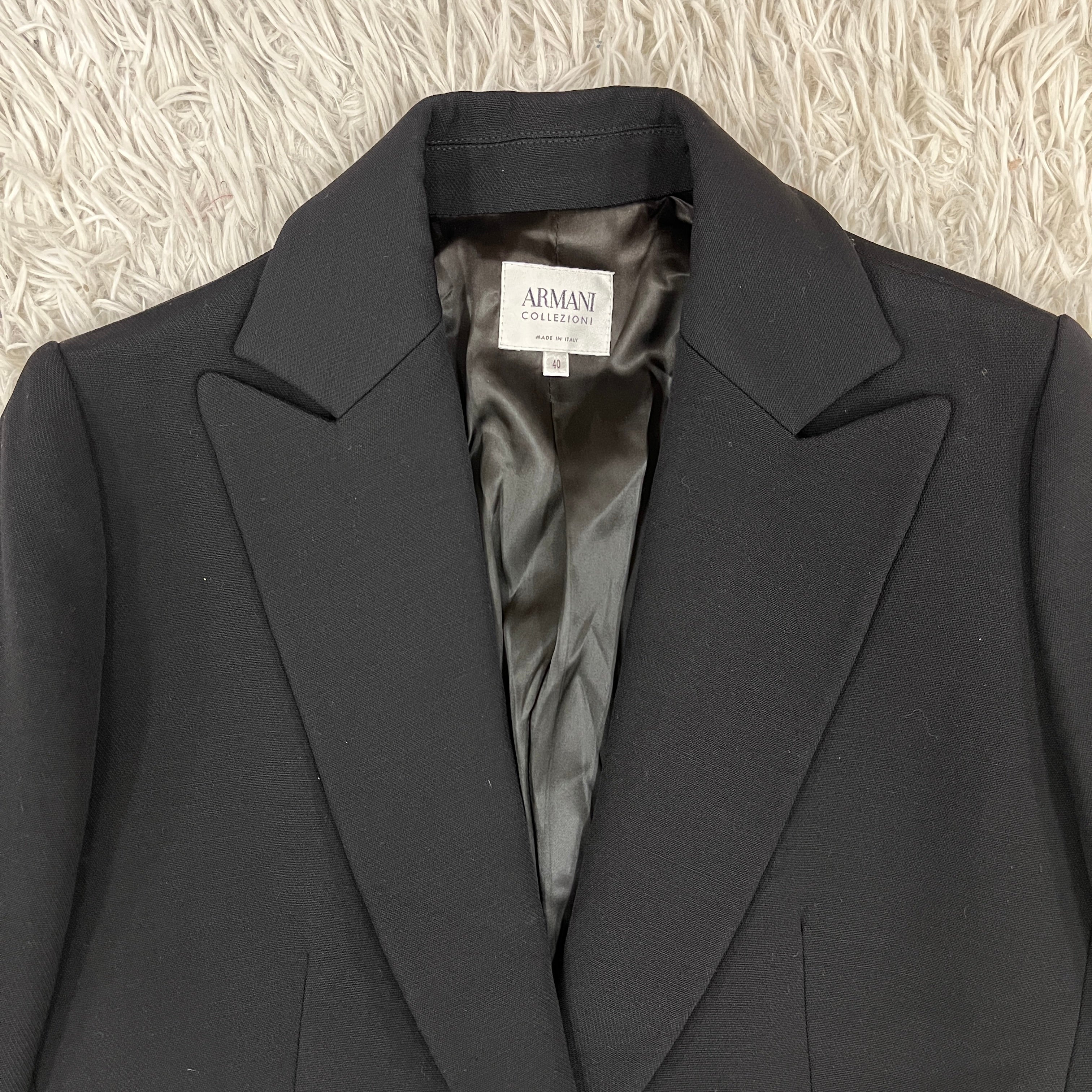 ARMANI COLLEZIONI ウール チェスターコート ブラック レディース 40