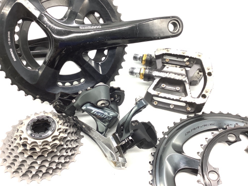 ロードバイク コンポーネントセット ハンドルバー・クランク・ペダル