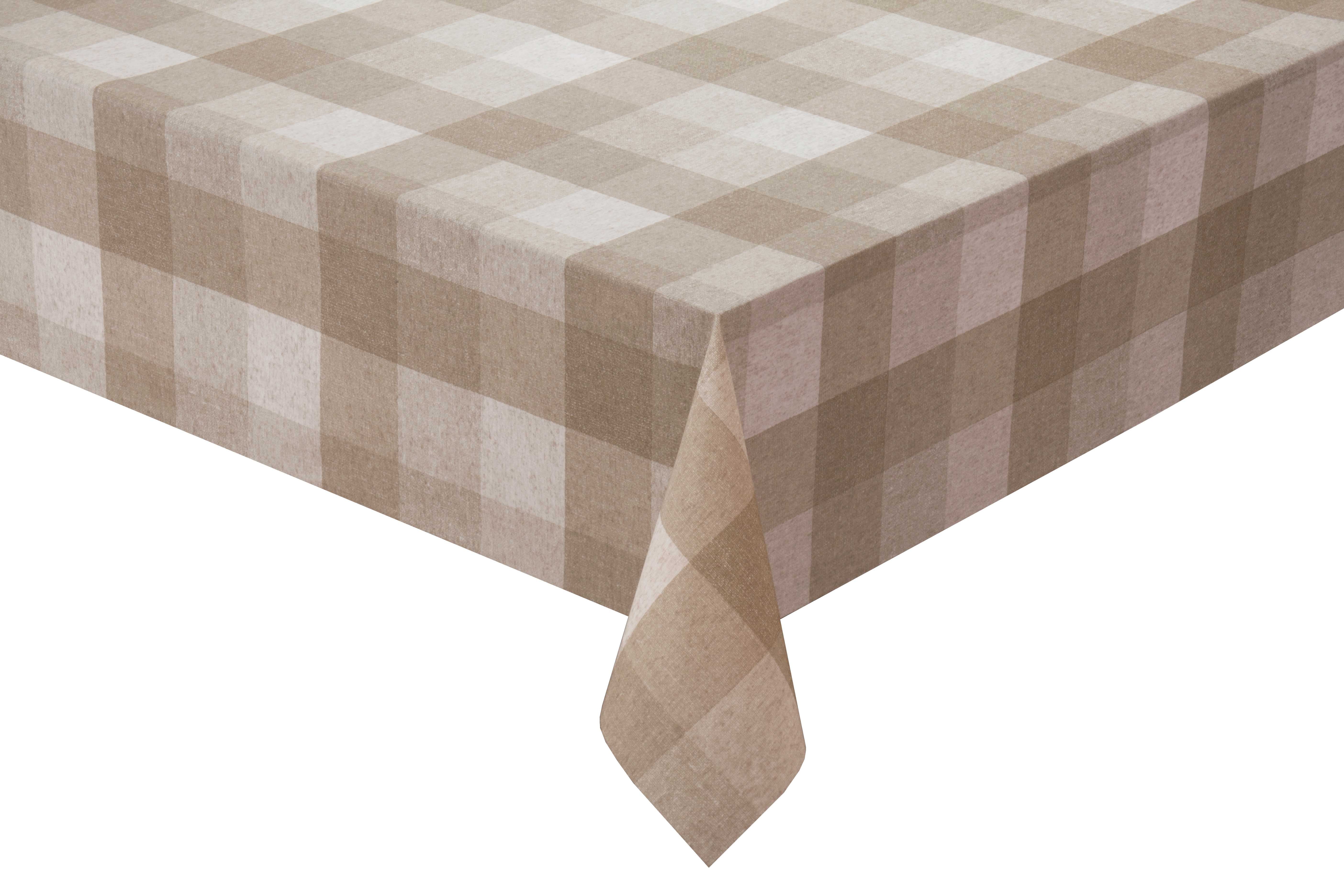 テーブルクロス チェック ベージュ （幅 約130cm×長さ10cm