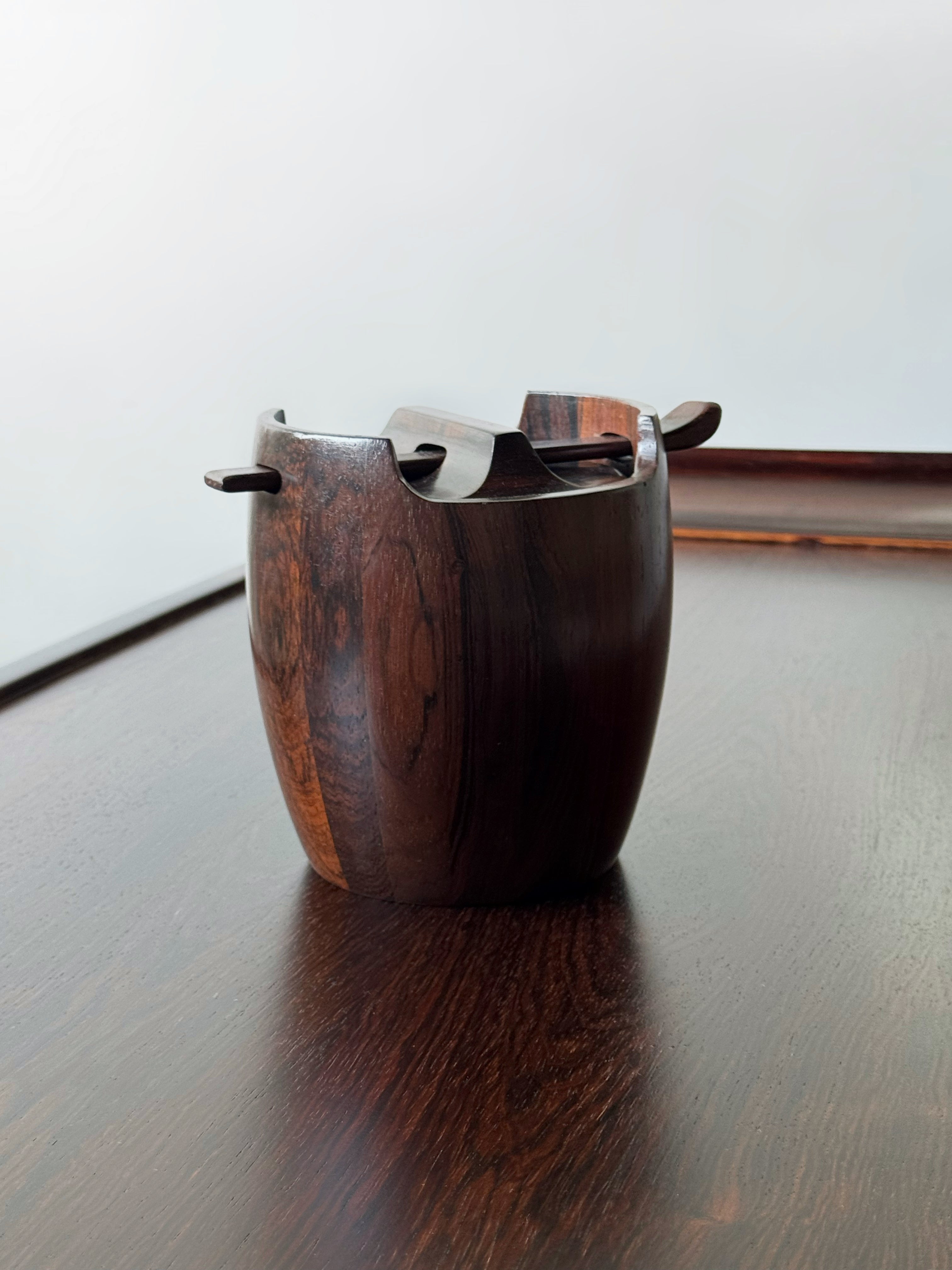 Tobacco Jar in Brazilian Rosewood by Jean Gillon for Wood Art