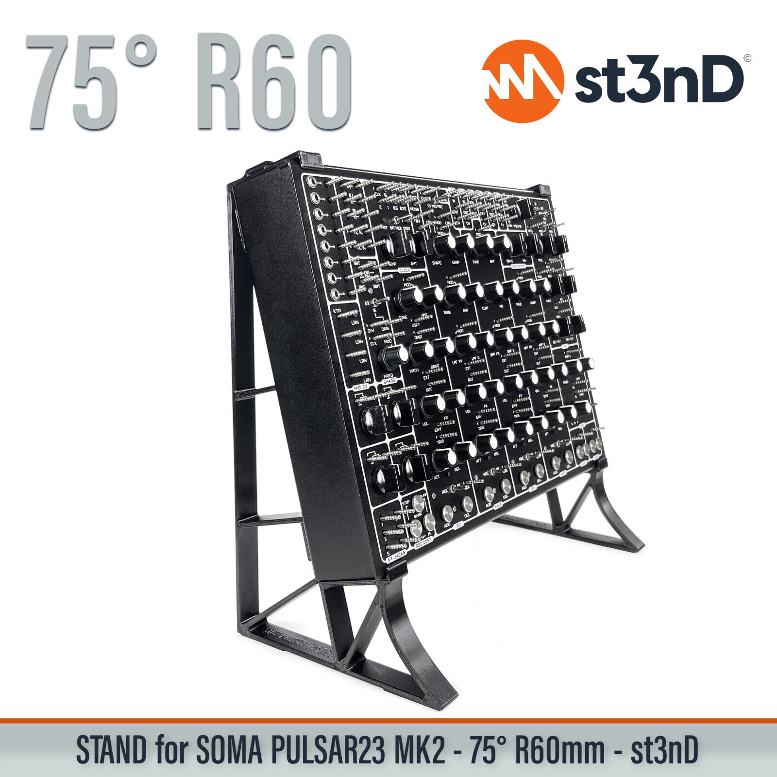 STAND for SOMA PULSAR-23 - 75° - Raised (by 60mm) - Synth Stand +