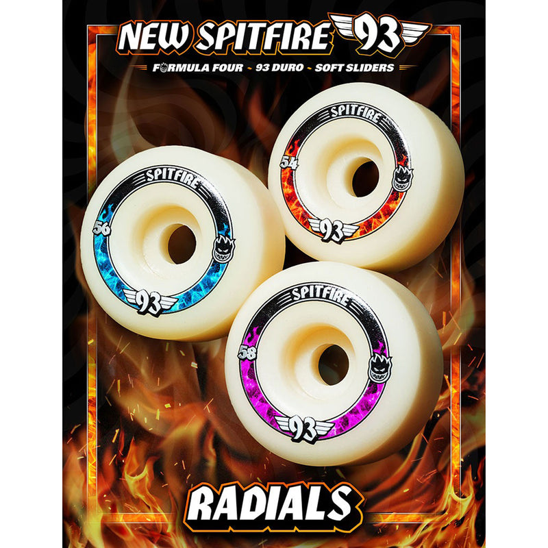 SPITFIRE FORMULA FOUR RADIALS 93D SOFT SLIDERS 58mm 【 スピット
