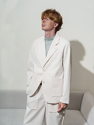 COMOLI / コモリ | リネンヘリンボーン スタンドカラージャケット