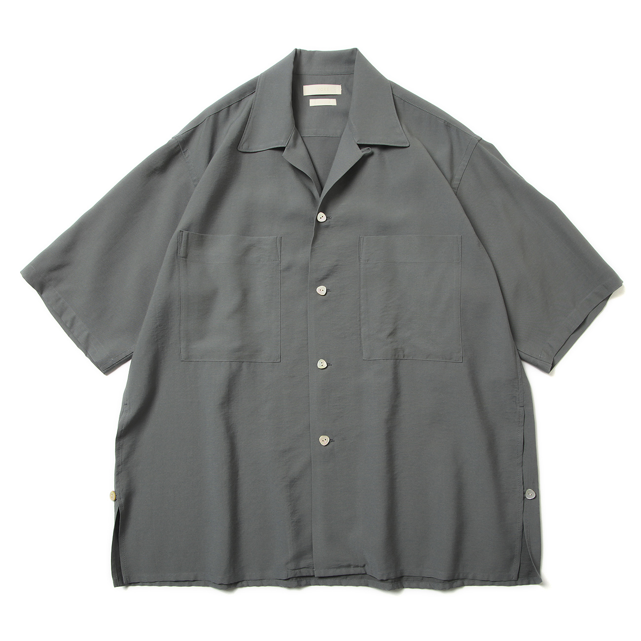 YOKE / ヨーク | WIDE FIT OPEN COLLAR SHIRT - Dusty Green | 通販