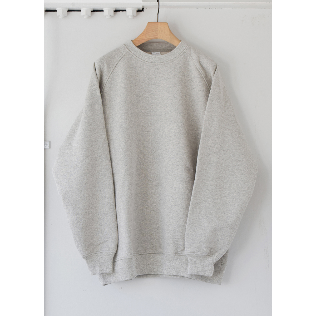 COMOLI / コモリ | コットン吊裏毛 クルーネック - Heather Gray