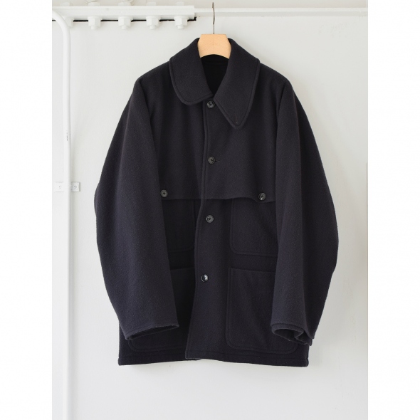 COMOLI / コモリ | ナッピングウール マッキノウクルーザー - Navy