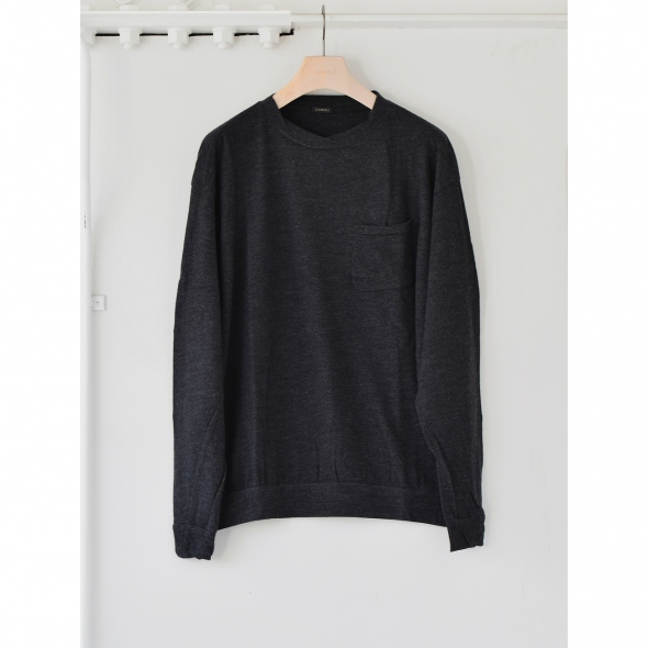 COMOLI / コモリ | ウール天竺 長袖クルー - Charcoal | 通販 - 正規