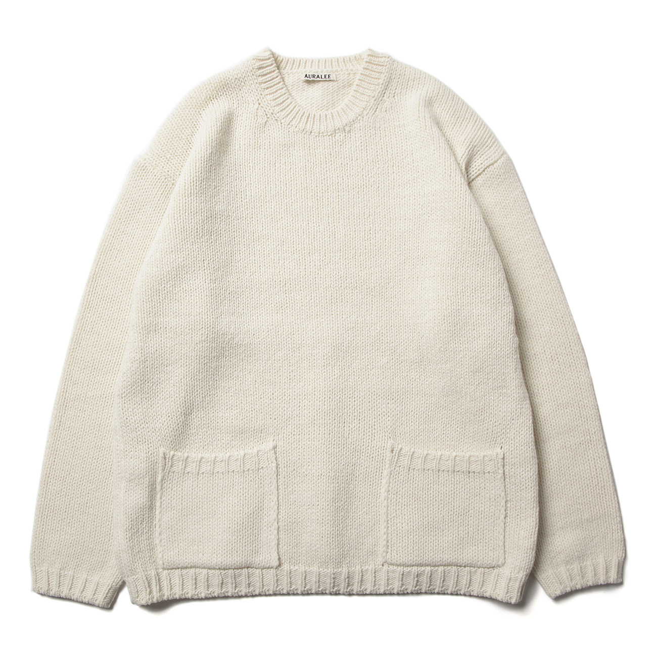 AURALEE / オーラリー | WOOL FELT YARN KNIT P/O (メンズ) - White