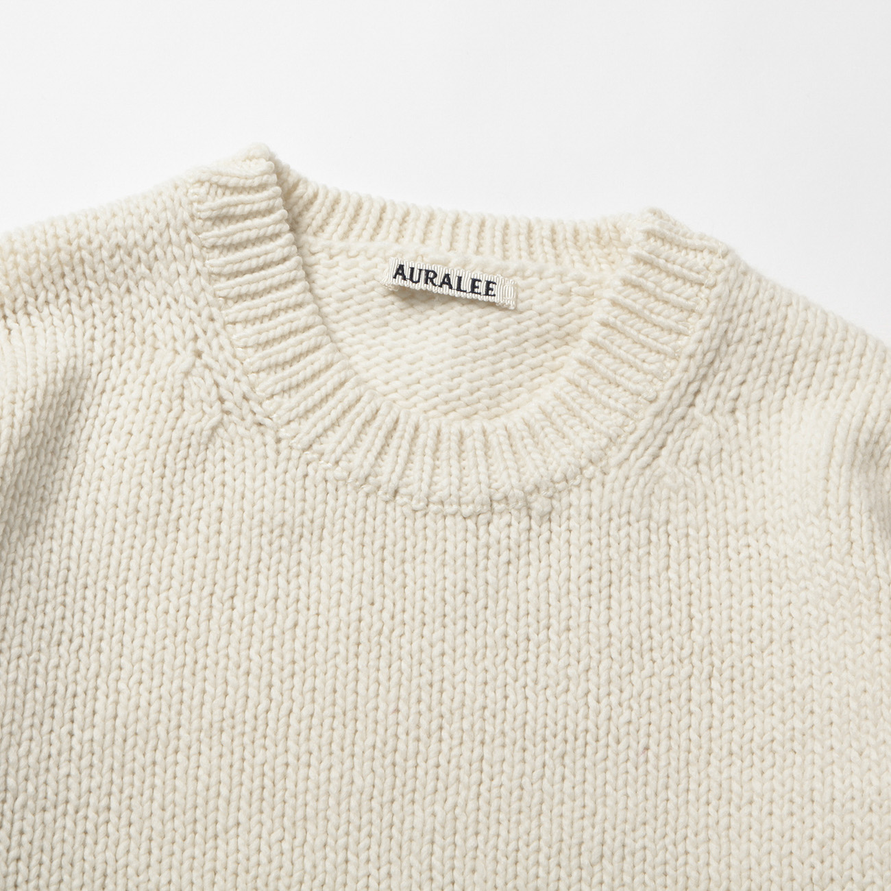 AURALEE / オーラリー | WOOL FELT YARN KNIT P/O (メンズ) - White