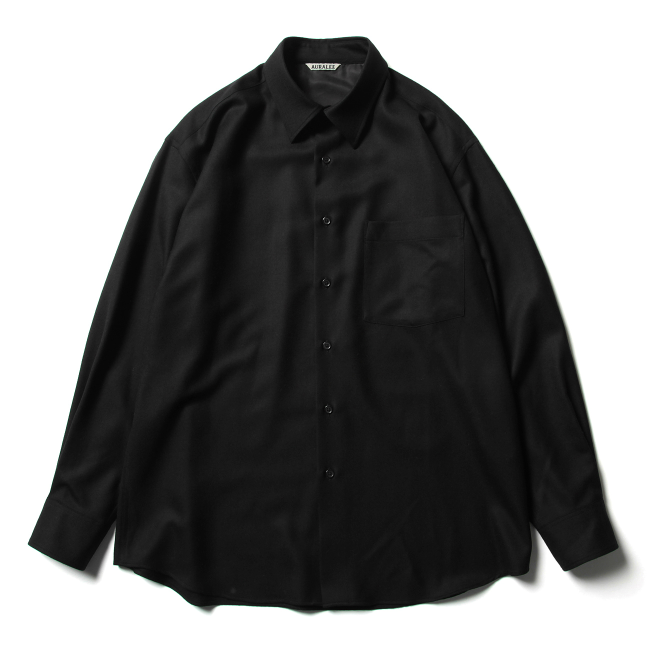 AURALEE / オーラリー | SUPER LIGHT WOOL SHIRTS (メンズ) - Black