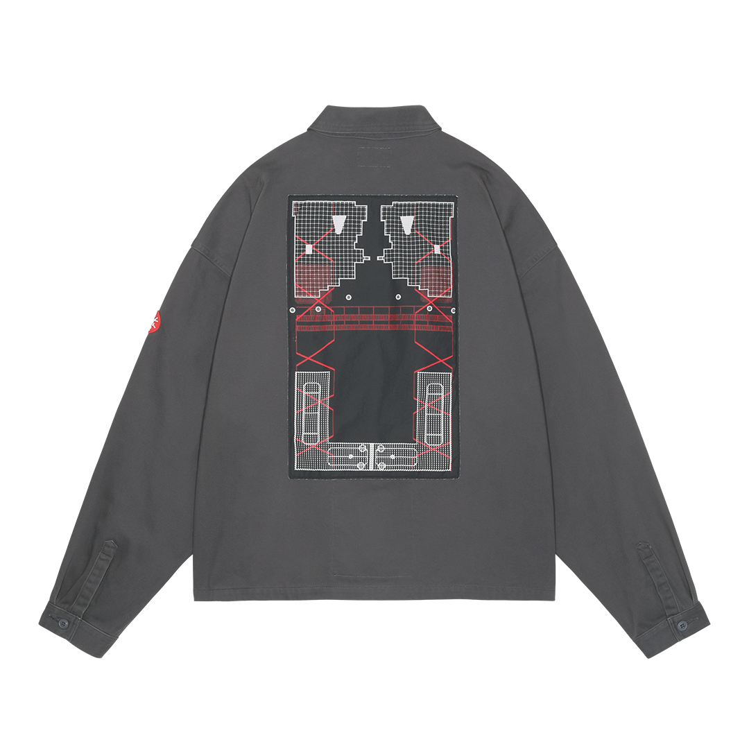 C.E / シーイー | PATCHED ZIP SHORT SHIRT JACKET - Charcoal | 通販