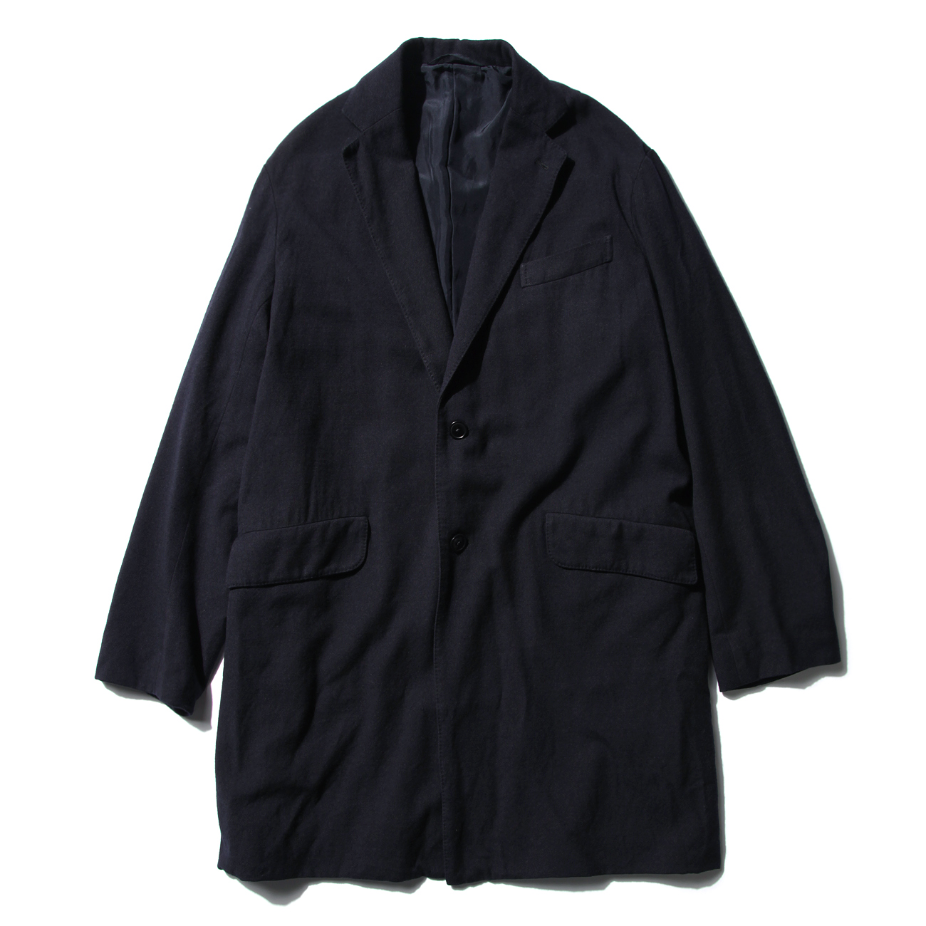 COMOLI / コモリ | シルクウール チェスターコート - Navy | 通販