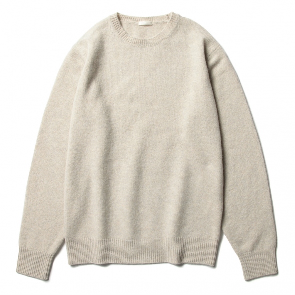 COMOLI / コモリ | ラムズウール クルーネックニット - Ecru | 通販
