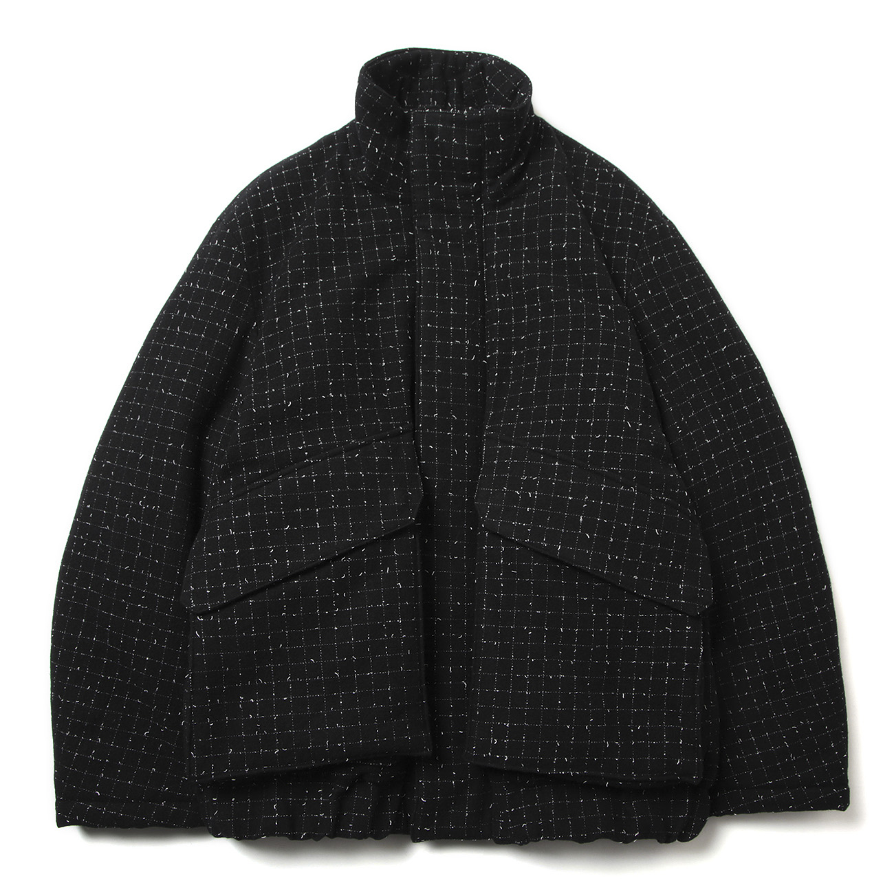 URU / ウル | WOOL TWEED - ZIP UP BLOUSON - Black | 通販 - 正規取扱