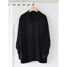 COMOLI / コモリ | レーヨン オープンカラーシャツ - Black | 通販