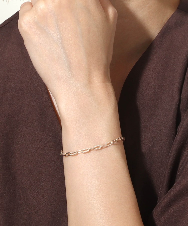 K10中空プレイドケーブルチェーン ブレスレット（ブレスレット