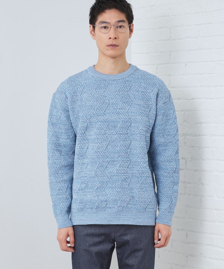 頑張りすぎないオシャレ】ミックスヤーンニット 洗濯機OK／軽量