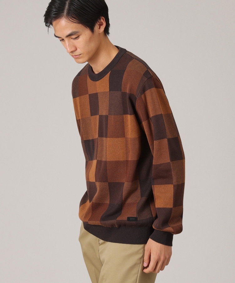 新品 パーリーゲイツ ニット セーター モックネック チェック柄