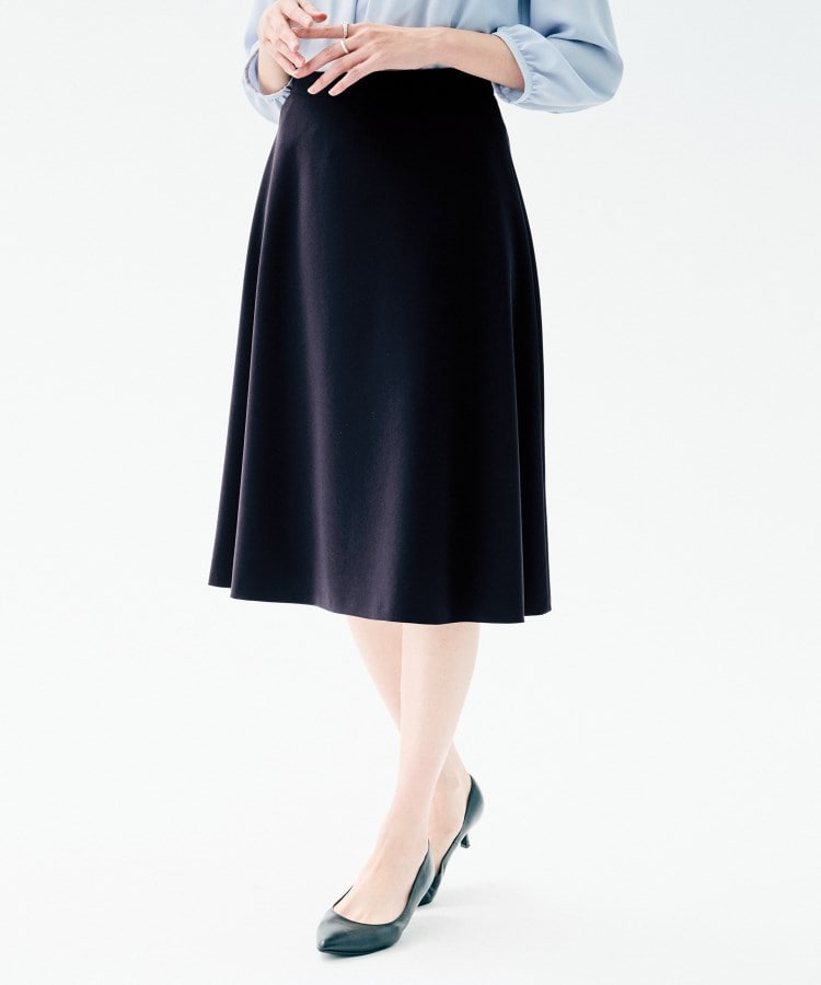 洗えるスーツ/ストレッチ性】フレアスカート（膝丈スカート