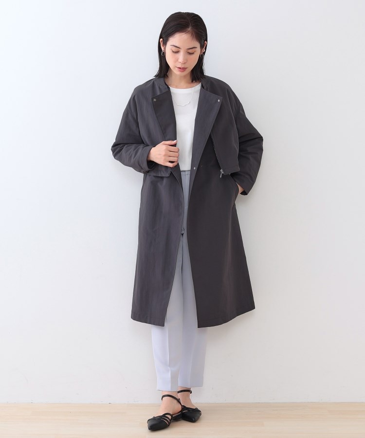 撥水／UVケア／軽量】トレンチ風ロングコート（トレンチコート