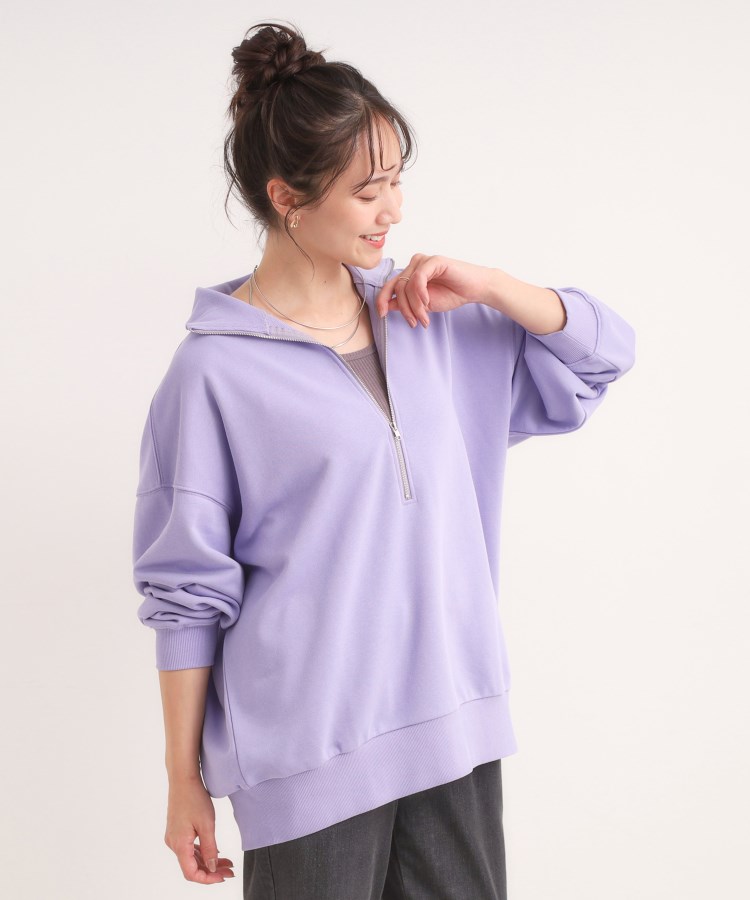 8色の選べる楽しさ ハーフジップ オーバーサイズスウェット