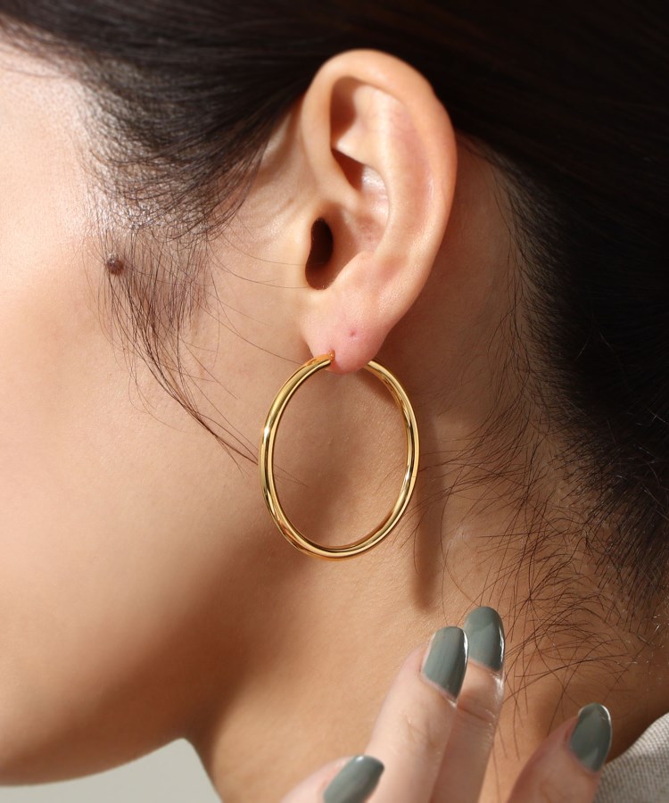 シルバー ホロウ フープピアスL GP（ピアス） | COCOSHNIK ONKITSCH