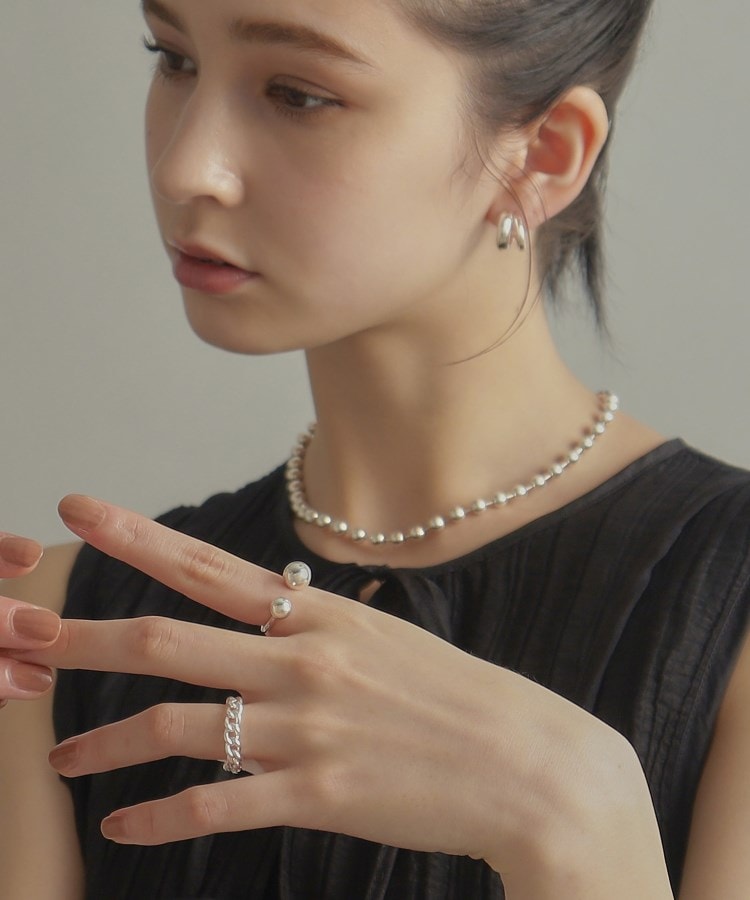 シルバー ボールオープンリング（リング） | COCOSHNIK ONKITSCH