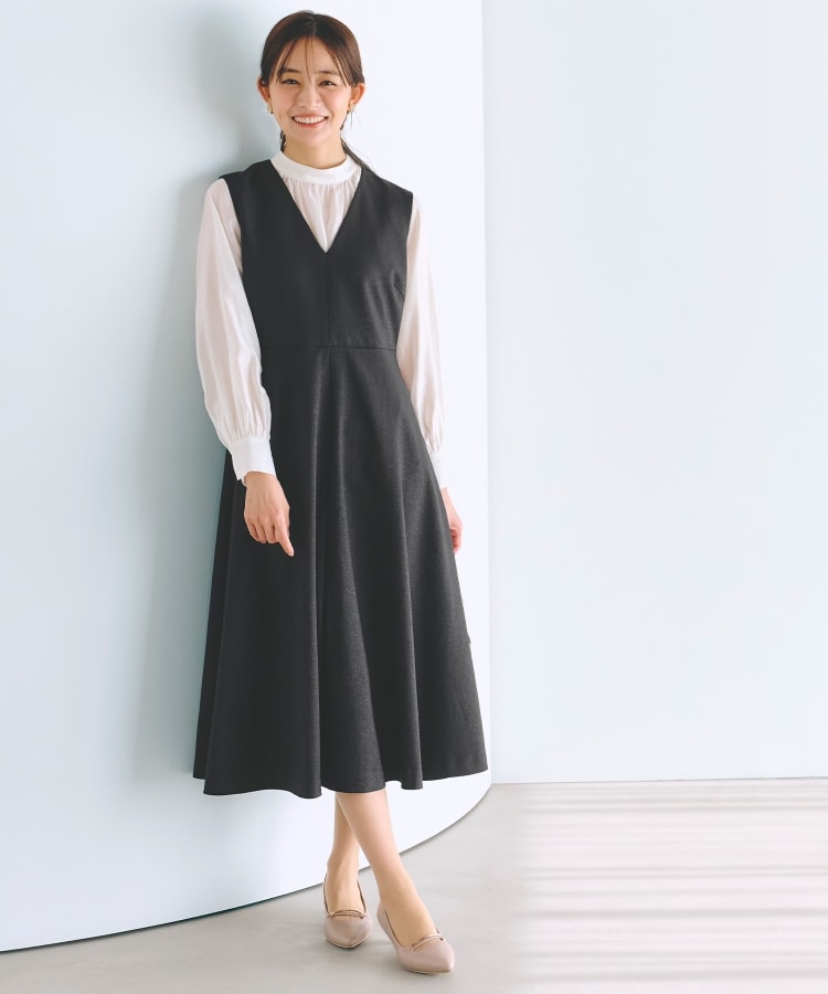 ジャンパードレス＆ブラウスセットアップ（マキシ・ロングワンピース