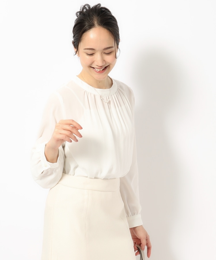 ◇【S-3L】ハイネックギャザーブラウス（シャツ・ブラウス） | SHOO