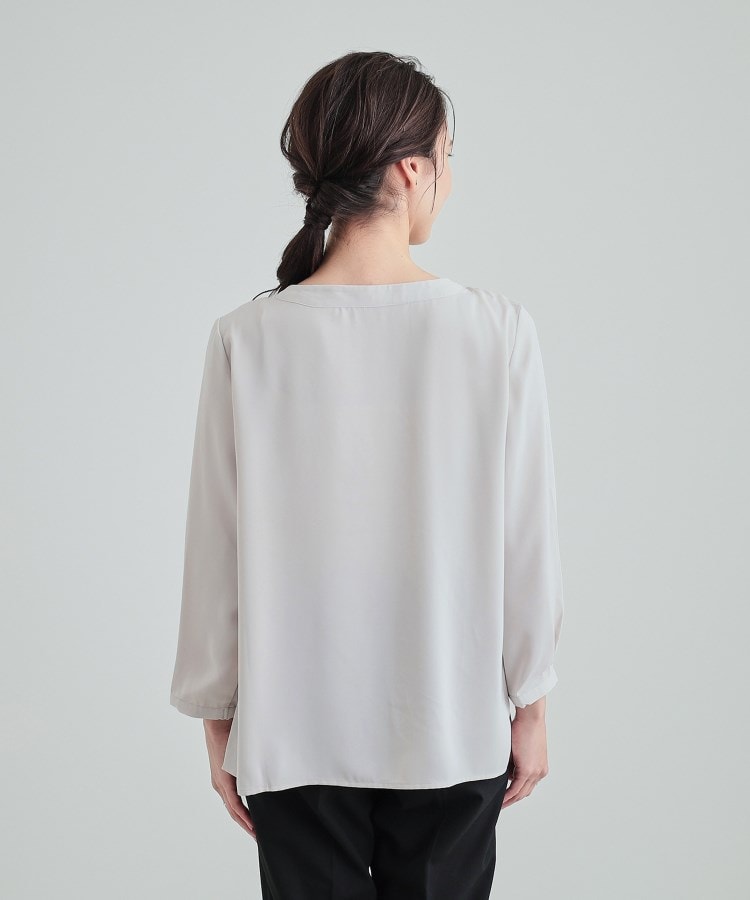 ◇【S-3L】バンドカラー風タックブラウス（シャツ・ブラウス） | SHOO