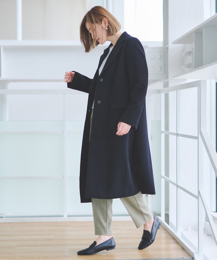 S～LL／静電気抑制】【名品】ロング丈シングルチェスターコート