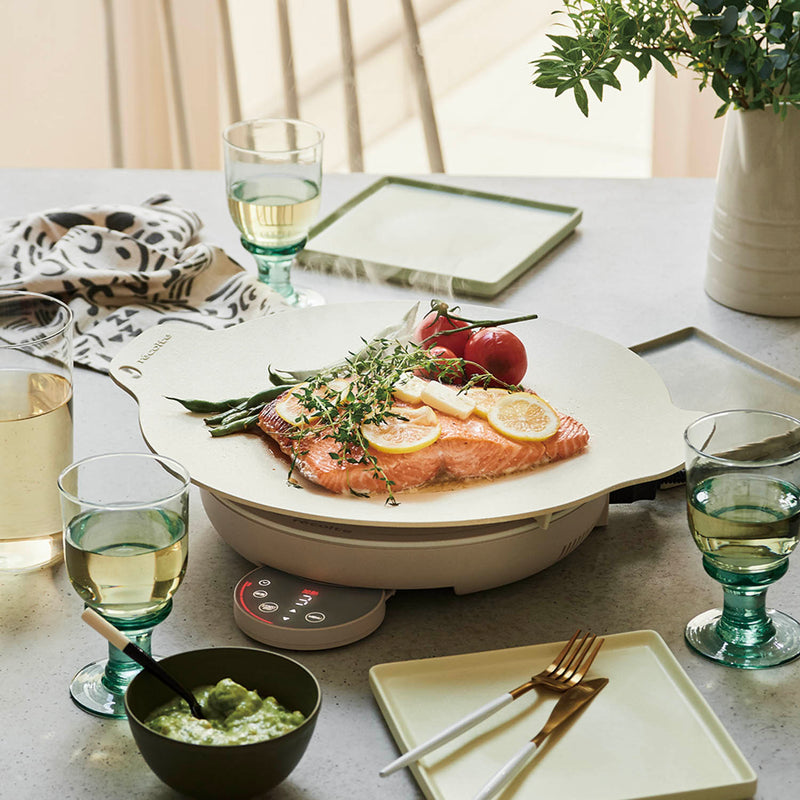 recolte(レコルト) 卓上IH クッキンググリドル クリームホワイト RIH-1