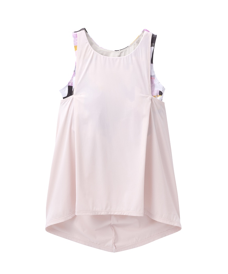 SUKALA】ミックスプリントカバータンクトップ(S・M・Lサイズ ホワイト