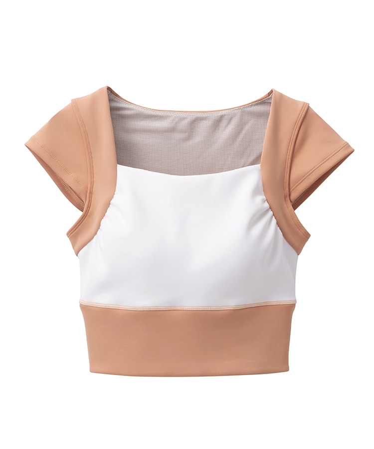 SUKALA】コンビカラーキャップスリーブトップス(XS・S・M・Lサイズ