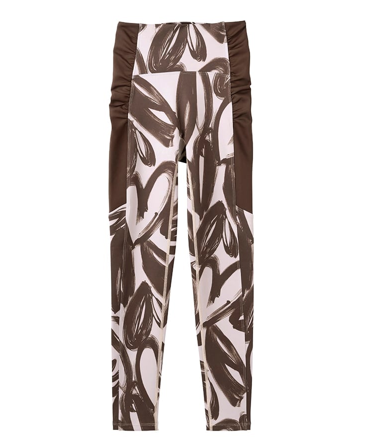 SUKALA】ハートプリントサイドギャザーレギンス(XS・Lサイズ ベージュ