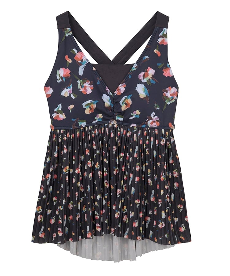 SUKALA】ローズプリントプリーツタンクトップ(XS・S・M・L・LLサイズ