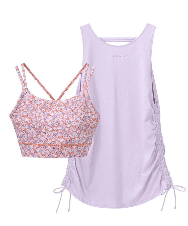 SUKALA】フラワーガーデンプリントセパレートタンクトップ(S・M・L・LL