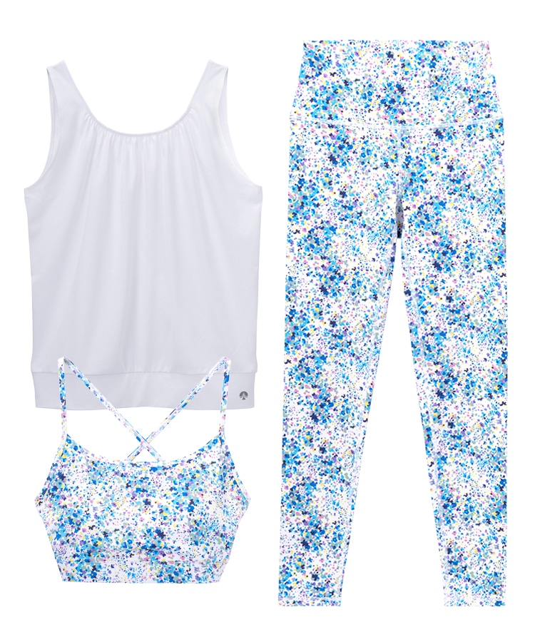 SUKALA】フロントギャザータンクトップ付きトリプルセットアップ(XS