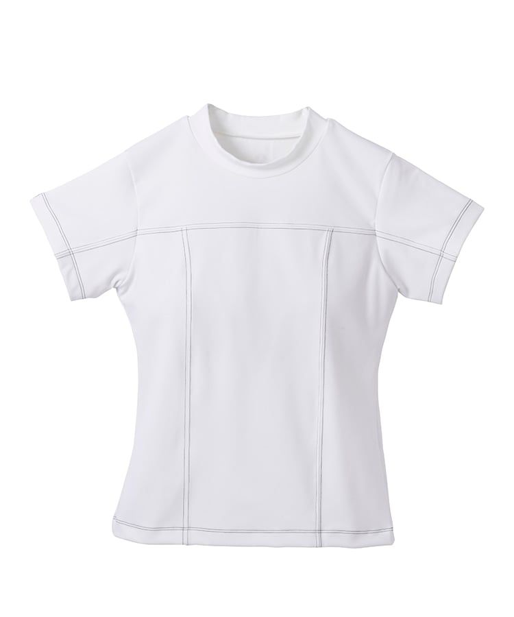 SUKALA】カップ付きミニハイネックTee(Sサイズ ボルドー・ホワイト