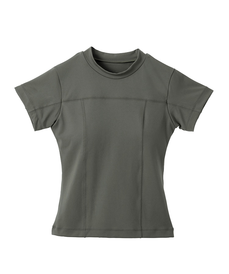 SUKALA】カップ付きミニハイネックTee(Sサイズ ボルドー・ホワイト