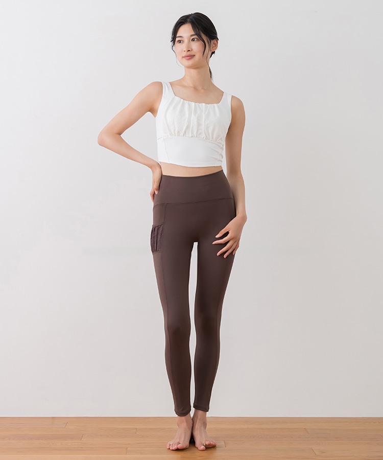 SUKALA】フラワーレースレギンス(XS・S・M・LLサイズ ブラウン