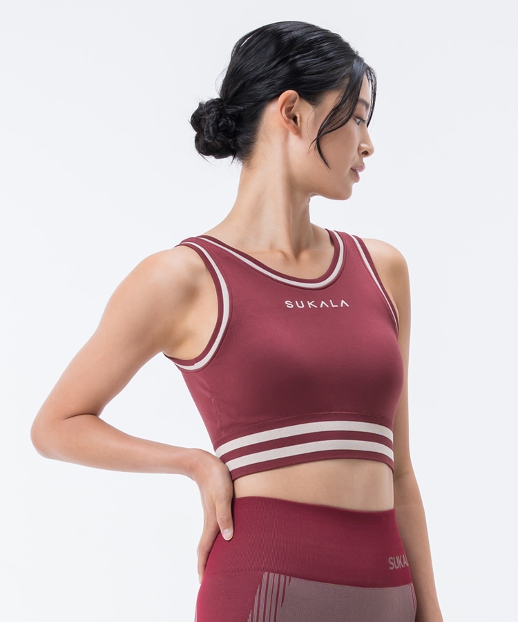 SUKALA】ブラトップ付きカレッジVネックプルオーバー(Lサイズ