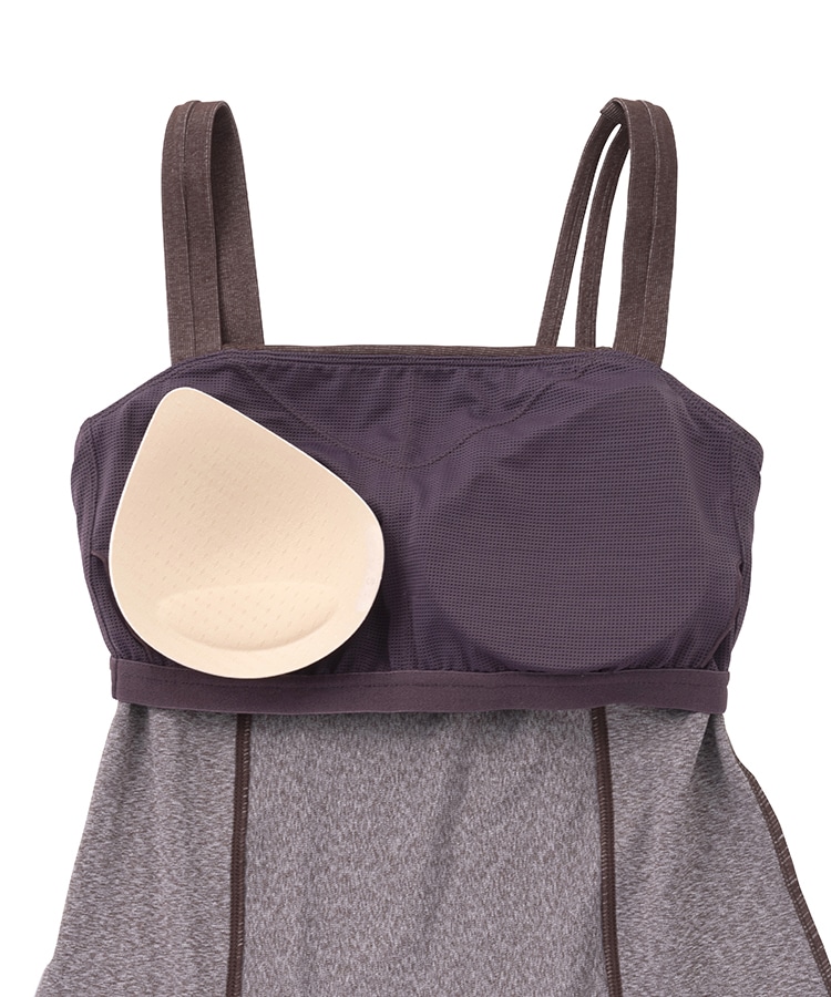 SUKALA】リブデニムロングキャミソール(XSサイズ チョコレートブラウン