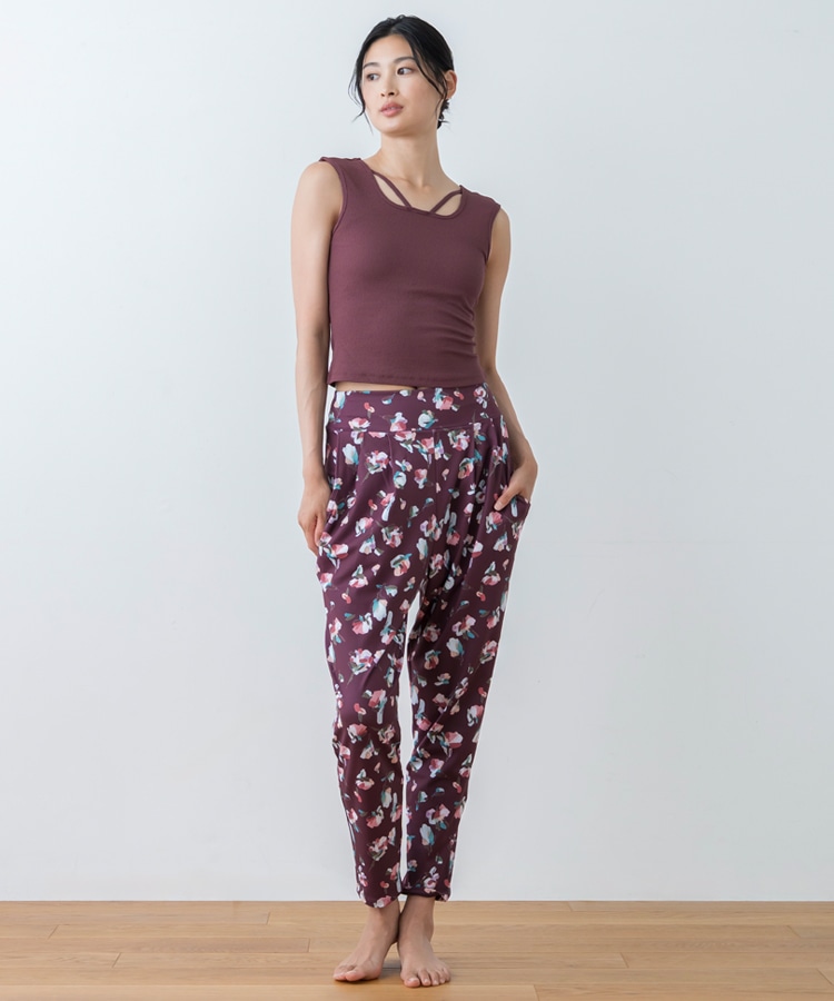 SUKALA】クロスデザインショートタンクトップ(XSサイズ ワイン