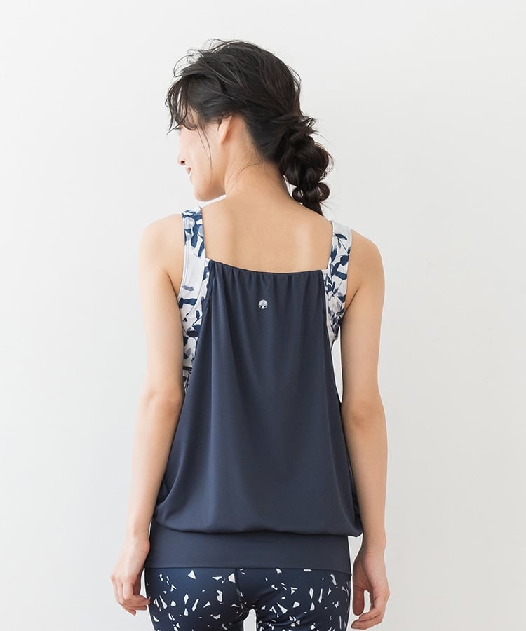 SUKALA】リーフレイヤードタンクトップ(Sサイズ ダークネイビー