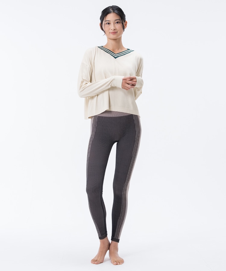 SUKALA】ブラトップ付きカレッジVネックプルオーバー(Lサイズ