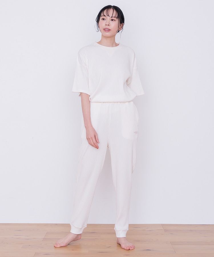 SUKALA HOME】リラックスリブジョガーパンツ(Lサイズ ブルーグリーン