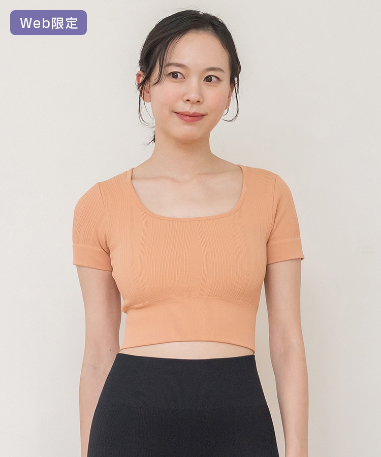 SUKALA】ウエーブリブアクティブクロップドトップス(S・M・Lサイズ